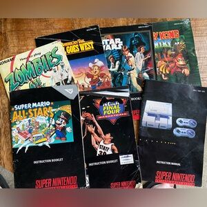 Set of 7 original Super Nintendo instruction booklets